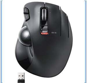 ELECOM EX-G Wireless Thumb-Operated Trackball Mouse M-XT3DRBK-G
